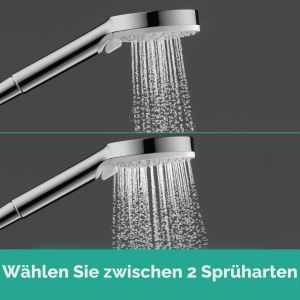 Set dus hansgrohe Crometta cu dusca de 100 mm, 2 tipuri de jet, alb crom - Img 4