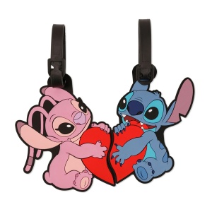 Set etichete bagaje Disney Lilo si Stitch, 2 piese, culori albastre, roz si rosu
