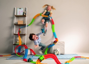 Set extensie sine flexibile Smoby FleXtreme, 72 piese, 1.72 m lungime, pentru copii 4 - Img 3
