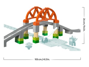 Set Extindere Tren LEGO DUPLO 10426 - Pod, 8 Piese Cale Ferata, Jucarie Educativa - Img 8