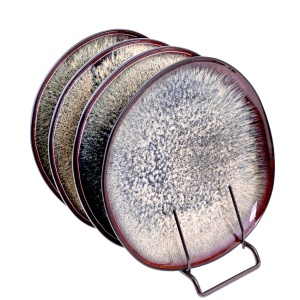 Set Farfurii Karaca Schwarz Galactic, 4 Piese, Porcelan, Negru, Modern - Img 5