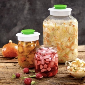 Set fermentare Tescoma 5L cu capac etans si ventil, pentru varza murata - Img 4