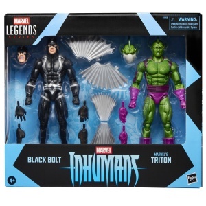 Set Figurine Actiune Hasbro Marvel Legends Black Bolt si Triton, 15 cm, 12 Accesorii