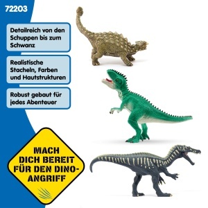 Set Figurine Dinozauri Schleich - Giganotosaurus, Baryonyx, Ankylosaurus, Detalii Realiste - Img 3