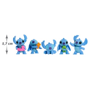 Set figurine Disney Stitch, 5 figurine, 5,7 cm, albastru, jucarie pentru copii - Img 3