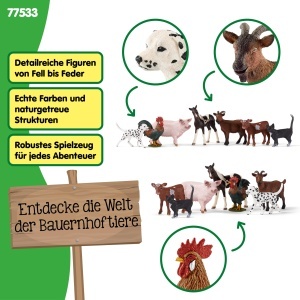 Set Figurine Ferma Schleich 77533 7 Piese Diverse Animale - Img 3