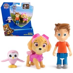 Set Figurine Paw Patrol Skye si Alex Porter cu Lil Hootie, Jucarie pentru Copii