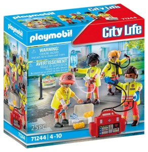Set Figurine PLAYMOBIL City Life 71244 Echipa de Salvare, 25 piese, pentru copii de la 4 ani - Img 2