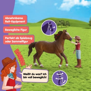 Set figurine schleich Horse Club Hannah si Cayenne, 6 piese, pentru copii de la 5 ani - Img 4