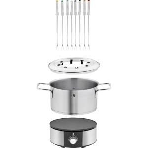 Set fondue WMF Lono pentru 8 persoane, fondue electric, 1400 W, reglare temperatura, suport furculita, oala cu inductie 1.2l, oala fierbinte, otel inoxidabil mat - Img 7