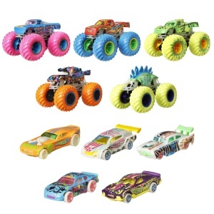 Set Hot Wheels Monster Trucks cu 10 Vehicule Die-Cast, Efect de Lumina in Intuneric, 164 - Img 2