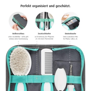 Set ingrijire bebelusi Reer BabyCare 5 piese perie par natural foarfeca siguranta - Img 4