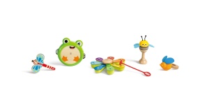 Set instrumente muzicale copii Hape Rhythmus-Kit Natur 5 piese design natural