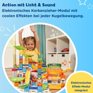 Set interactiv de pista cu bile VTech Marble Rush L100 E, 102 piese, efecte sonore si luminoase - Img 4