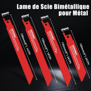 Set lame fierastrau pendular HYCHIKA, 32 piese, pentru taiere lemn si metal, cu organizator - Img 3