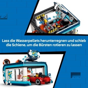 Set LEGO City - Spalatorie Auto cu 2 Masini, 4 Figurine, 583 Piese - Img 3