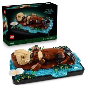 Set LEGO Idei Otter Inotator - 1234 piese, Decoratiune pentru Adulti