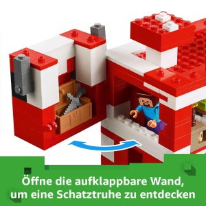 Set LEGO Minecraft Pilzkuh-Haus 21270 cu Steve, 500 piese, interactiv - Img 4