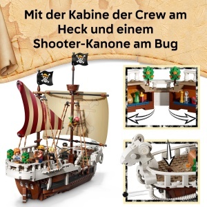 Set LEGO ONE PIECE Piratenschip Flying Lamb 75639, 1376 piese, cu figurine - Img 4