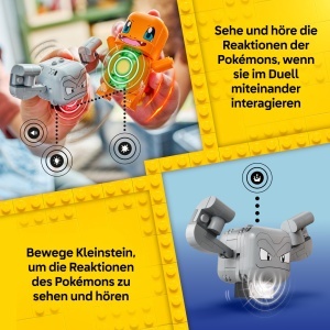 Set LEGO Pokemon Glumanda si Kleinstein - Interactiv, 198 piese, pentru copii de la 6 ani - Img 6