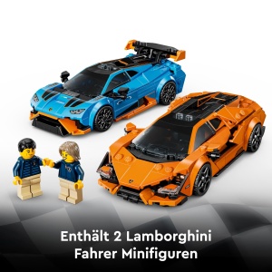 Set LEGO Speed Champions Lamborghini Revuelto si Huracan STO, 607 piese, 2 masini si 2 figurine - Img 5