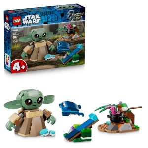 Set LEGO Star Wars 75443 Grogus Zuhause cu Figurina Grogu Katapult si Accesorii Creative