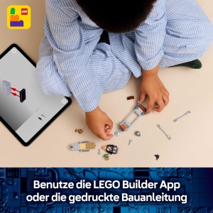 Set LEGO Star Wars Mandalorian si Grogu pe Speeder Bike - 58 piese, cadou pentru copii 6 - Img 6
