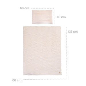 Set lenjerie de pat copii roba Frosty Almond 100x135 cm bumbac organic certificare GOTS culoare beige - Img 9