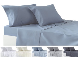 Set lenjerie de pat Todocama 4 piese, gri-albastru, 90x190200 cm