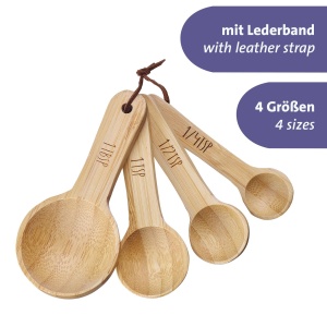 Set linguri masurare Westmark Woody 4 piese bambus pentru ingrediente uscate si condimente - Img 3