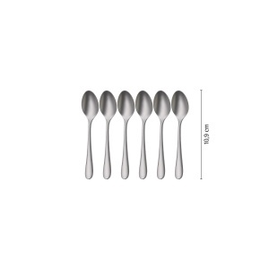 Set lingurite espresso WMF Merit 6 bucati finisaj sandblasted Cromargan protect spalare in masina de vase - Img 7