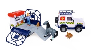 Set masina de salvare animale Simba Feuerwehrmann Sam, cu lumini, figurine si accesorii, 34 cm - Img 2