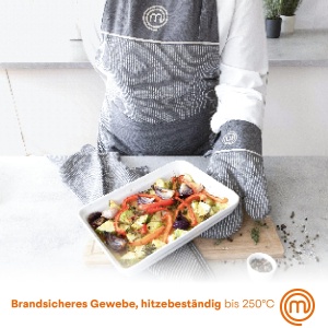 Set MasterChef de Prosoape de Bucatarie, Schita, Manusi de Cuptor, Gri, 100 Bumbac - Img 3