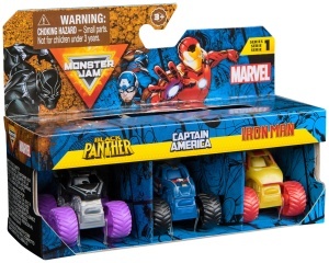 Set Mini-Truckuri Monster Jam Marvel - Black Panther, Captain America, Iron Man, 187 - Img 9