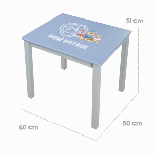 Set mobilier pentru copii Paw Patrol - 2 scaune masa, grialbastru, din lemn - Img 9