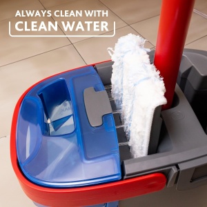 Set mop Vileda H2Pro cu galeata Sistem cu 2 rezervoare Microfibra Ergonomic Eco-friendly - Img 7