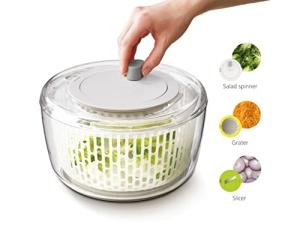 Set multifunctional pentru salata Joseph Joseph Duo 3 piese cu salatiera razatoare si feliator multicolor - Img 2