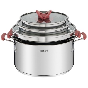 Set Oale Tefal OptiSpace 3 piese, inox, inductie, 182024 cm