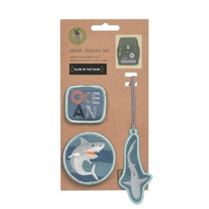 Set Patches si Pandantiv LASSIG Shark Ocean Edition, 3 piese, design creativ - Img 2