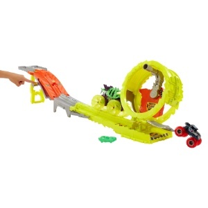 Set Pista Hot Wheels Monster Trucks cu 2 Masini Skelesaurus si Bone Shaker, 164 - Img 4