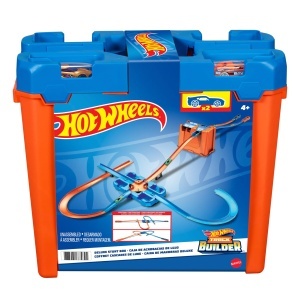 Set Pista Hot Wheels Track Builder Deluxe cu 2 Masinute, 4.5m, Inclusiv Zone Crash