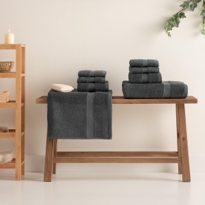 Set prosoape Todocama din 100 bumbac, 8 piese, gri inchis - Img 5
