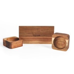 Set recipiente pentru condimente Salter Toronto, din lemn de salcam, 2 boluri cu suport, design inteligent - Img 7