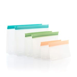 Set reutilizabil InnovaGoods Zags 6 pungi etanse pentru depozitare alimente diferite dimensiuni