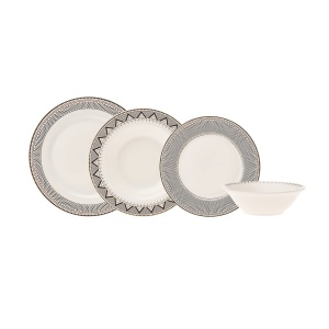 Set Servire Karaca Forever Bone Globe - 24 piese, Porcelan Alb, pentru 6 persoane