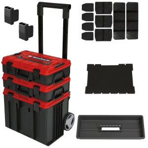 Set sistem modular Einhell E-Case Tower 120 kg transportabil 3 valize robuste