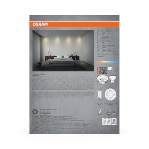 Set spoturi LED incastrabile Osram GU10, 2.6W, alb, 200lm, 5 bucati - Img 4