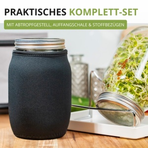 Set Sprossenglas Westmark, 2x950 ml, cu capac din inox si abtropfsistem - Img 3