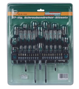 Set surubelnite si biti Bruder Mannesmann M11415 37 piese otel CV maner antialunecare - Img 2