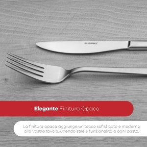 Set Tacamuri Bergner 24 Piese, Inox, Design Elegant, Finish Mat - Img 4
